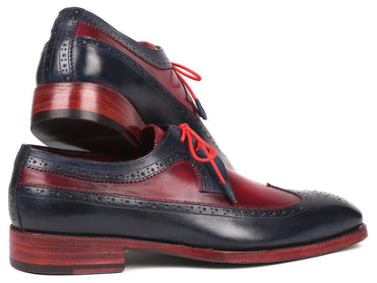Paul Parkman Goodyear Welted Wingtip Derby Shoes Navy And Bordeaux (Id511n85) by Paul Parkman – Don't Panic Shoes