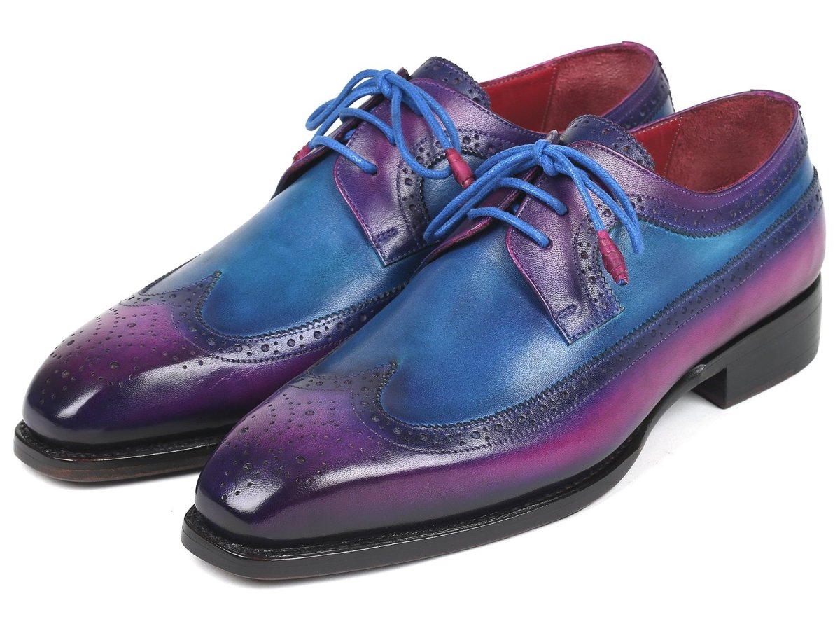 Paul Parkman Goodyear Welted Wingtip Derby Shoes Purple And Blue (Id511v63) by Paul Parkman – Don't Panic Shoes