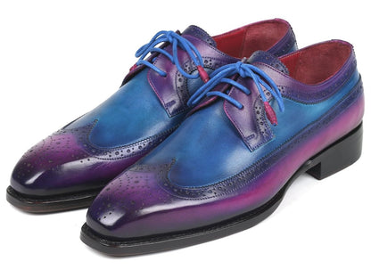 Paul Parkman Goodyear Welted Wingtip Derby Shoes Purple And Blue (Id511v63) by Paul Parkman – Don't Panic Shoes