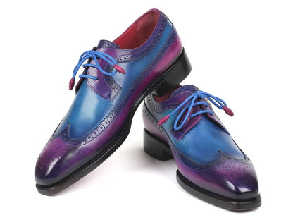 Paul Parkman Goodyear Welted Wingtip Derby Shoes Purple And Blue (Id511v63) by Paul Parkman – Don't Panic Shoes