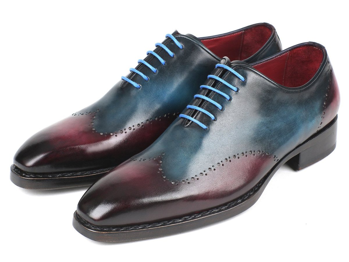 Paul Parkman Goodyear Welted Wingtip Oxfords Blue And Purple (Id081 - Bpx) by Paul Parkman – Don't Panic Shoes