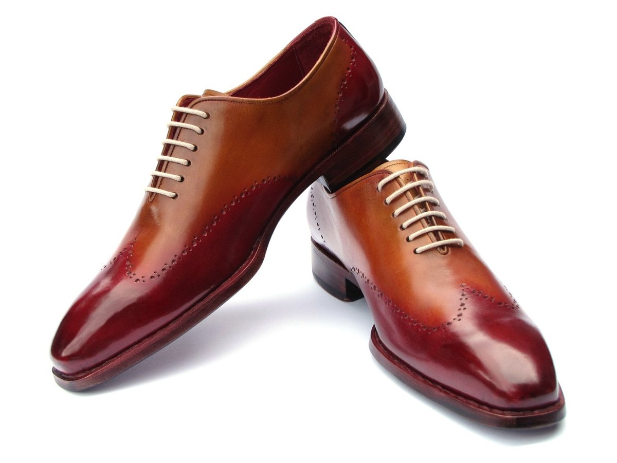 Paul Parkman Goodyear Welted Wingtip Oxfords Bordeaux And Camel (Id081 - Rdt) by Paul Parkman – Don't Panic Shoes