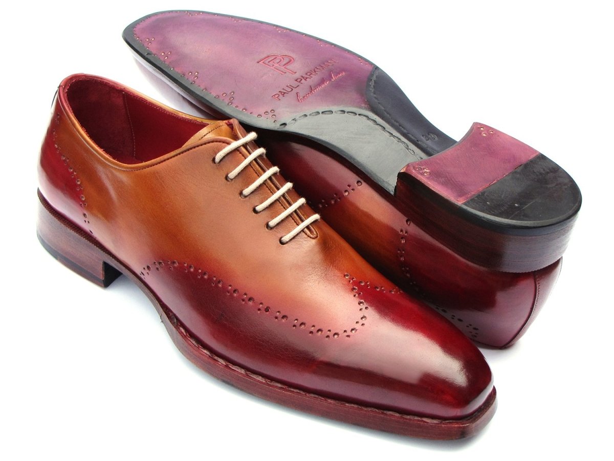 Paul Parkman Goodyear Welted Wingtip Oxfords Bordeaux And Camel (Id081 - Rdt) by Paul Parkman – Don't Panic Shoes