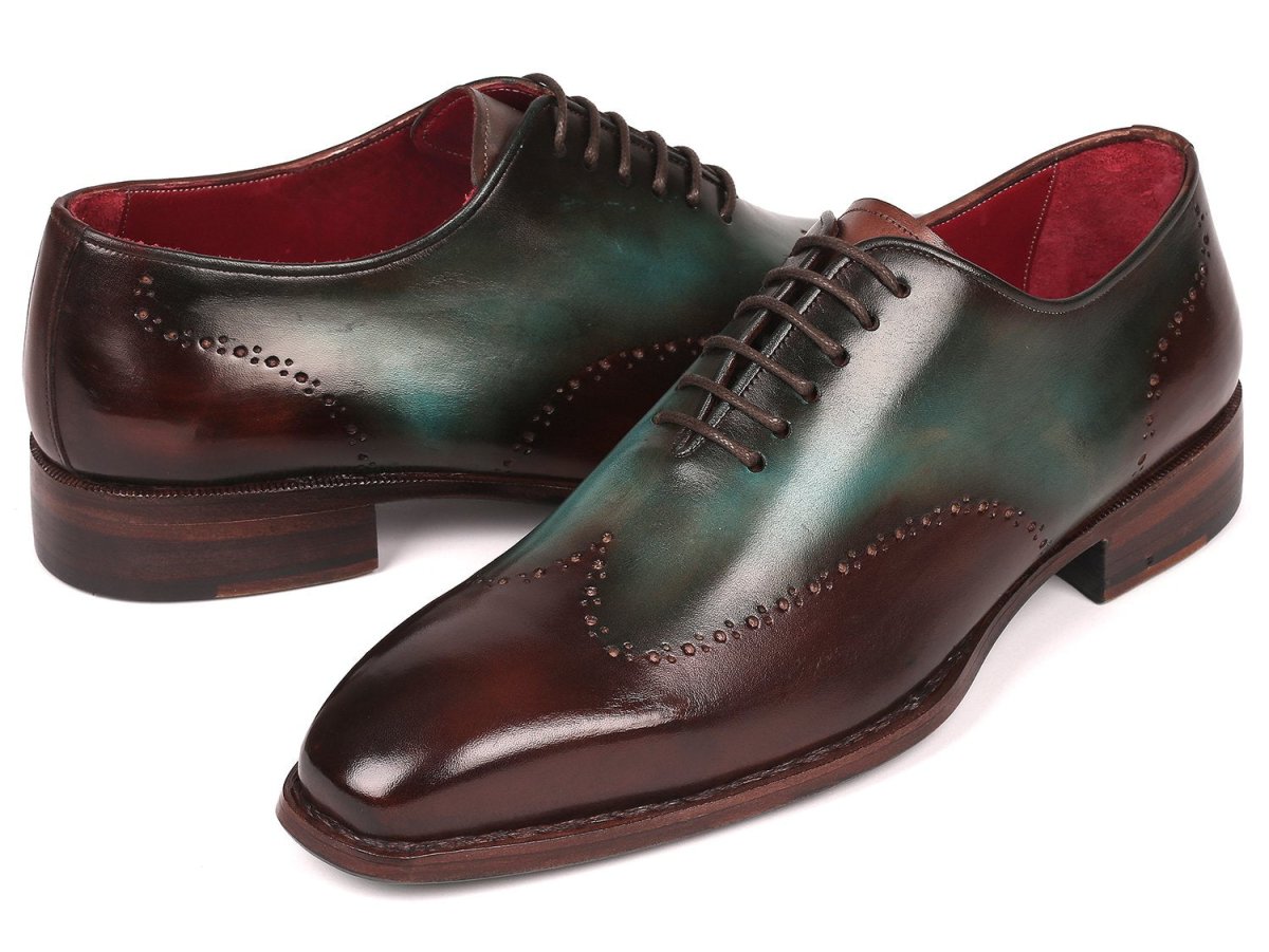 Paul Parkman Goodyear Welted Wingtip Oxfords Brown And Turquoise (Id081 - Btq) by Paul Parkman – Don't Panic Shoes