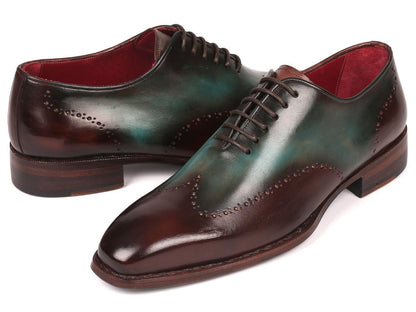 Paul Parkman Goodyear Welted Wingtip Oxfords Brown And Turquoise (Id081 - Btq) by Paul Parkman – Don't Panic Shoes