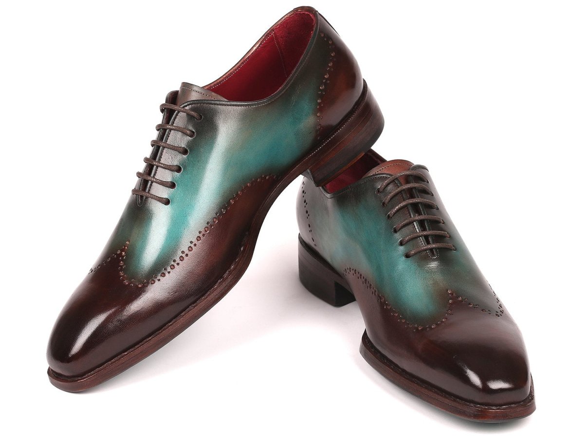 Paul Parkman Goodyear Welted Wingtip Oxfords Brown And Turquoise (Id081 - Btq) by Paul Parkman – Don't Panic Shoes