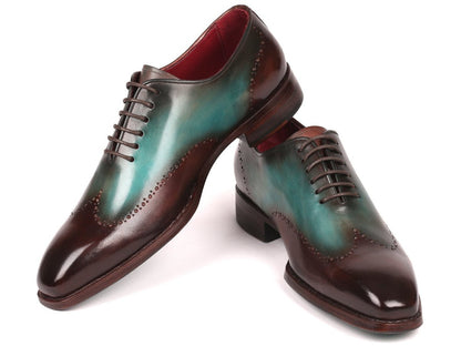 Paul Parkman Goodyear Welted Wingtip Oxfords Brown And Turquoise (Id081 - Btq) by Paul Parkman – Don't Panic Shoes