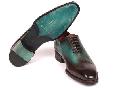 Paul Parkman Goodyear Welted Wingtip Oxfords Brown And Turquoise (Id081 - Btq) by Paul Parkman – Don't Panic Shoes