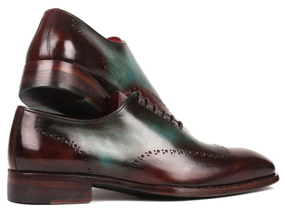 Paul Parkman Goodyear Welted Wingtip Oxfords Brown And Turquoise (Id081 - Btq) by Paul Parkman – Don't Panic Shoes