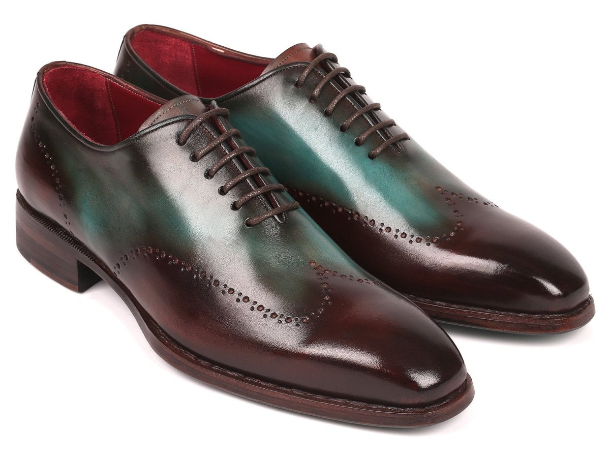 Paul Parkman Goodyear Welted Wingtip Oxfords Brown And Turquoise (Id081 - Btq) by Paul Parkman – Don't Panic Shoes