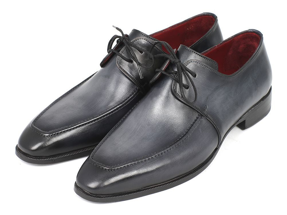 Paul Parkman Gray And Black Apron Derby Shoes For Men (Id13sx51) by Paul Parkman – Don't Panic Shoes