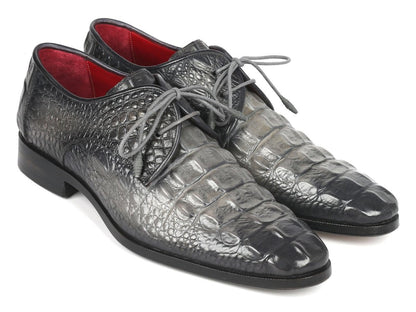 Paul Parkman Gray Crocodile Embossed Calfskin Derby Shoes (Id1438gry) by Paul Parkman – Don't Panic Shoes