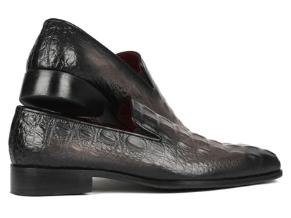 Paul Parkman Gray Crocodile Embossed Calfskin Loafers (Id5576 - Gry) Shoes by Paul Parkman – Don't Panic Shoes