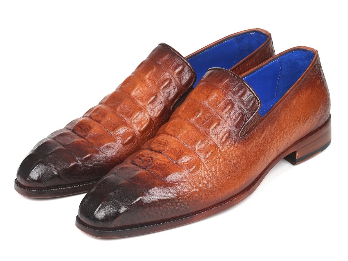 Paul Parkman Gray Crocodile Embossed Calfskin Loafers Shoes by Paul Parkman – Don't Panic Shoes