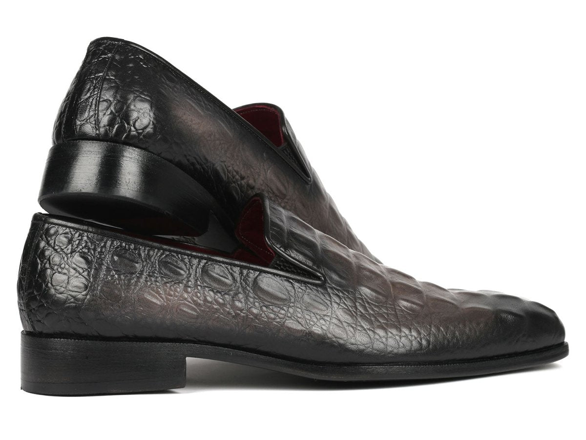 Paul Parkman Gray Crocodile Embossed Calfskin Loafers Shoes by Paul Parkman – Don't Panic Shoes
