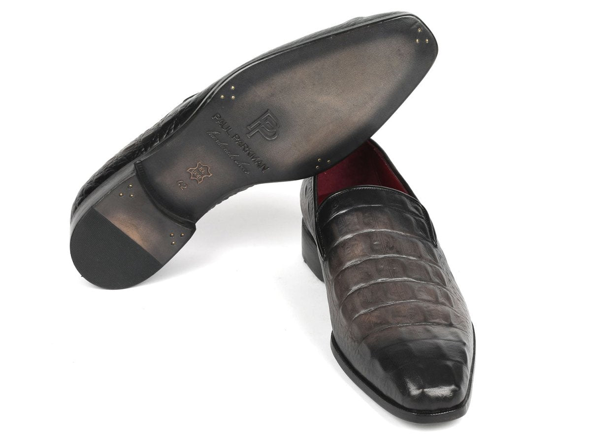 Paul Parkman Gray Crocodile Embossed Calfskin Loafers Shoes by Paul Parkman – Don't Panic Shoes