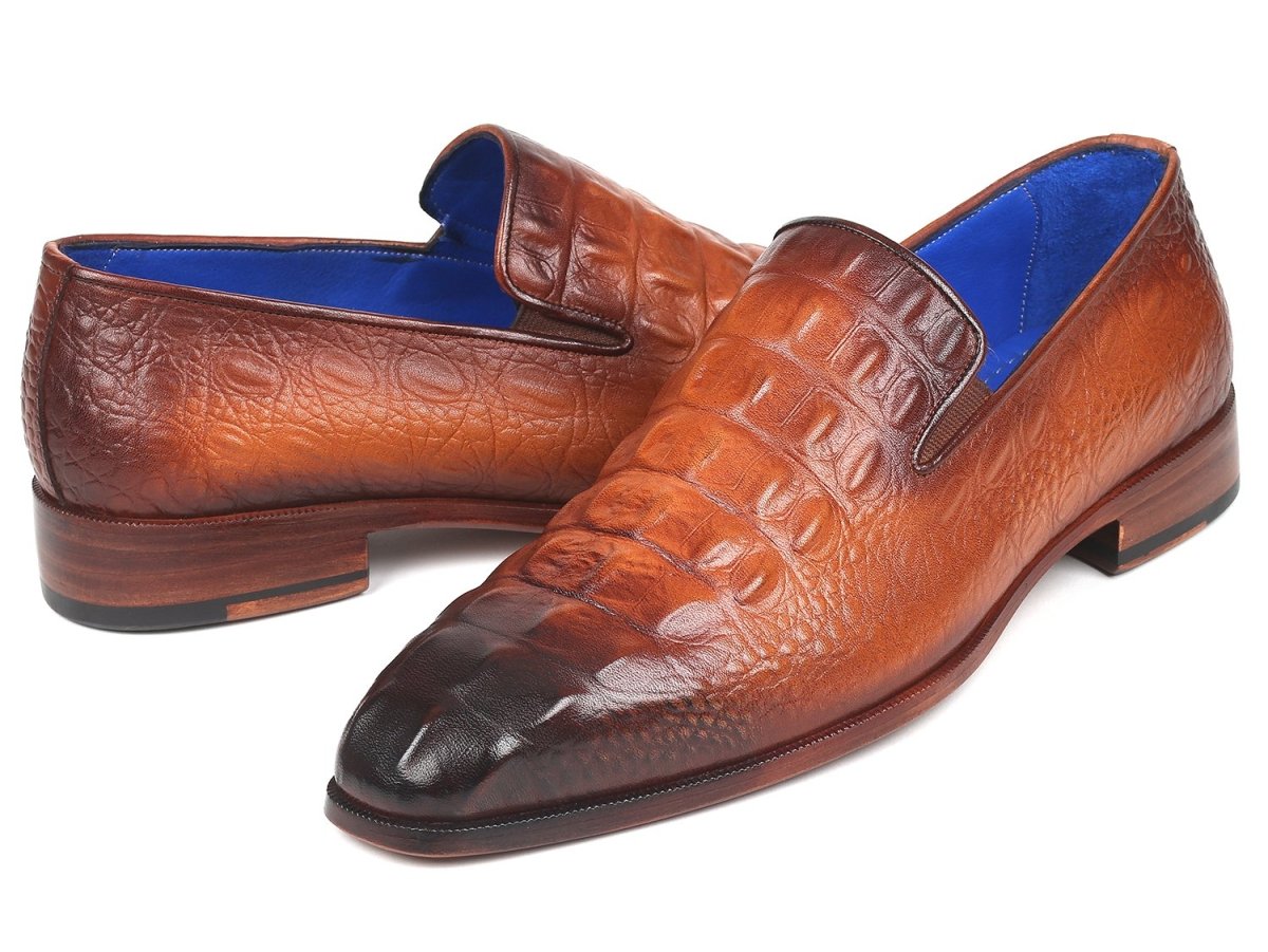 Paul Parkman Gray Crocodile Embossed Calfskin Loafers Shoes by Paul Parkman – Don't Panic Shoes