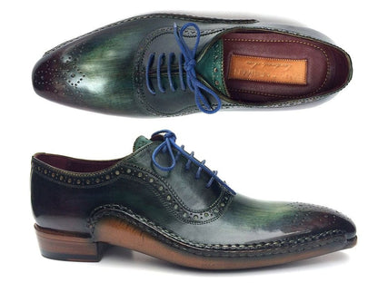 Paul Parkman Green And Purple Handmade Oxfords (IdOpk215c) by Paul Parkman – Don't Panic Shoes