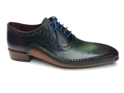 Paul Parkman Green And Purple Handmade Oxfords (IdOpk215c) by Paul Parkman – Don't Panic Shoes