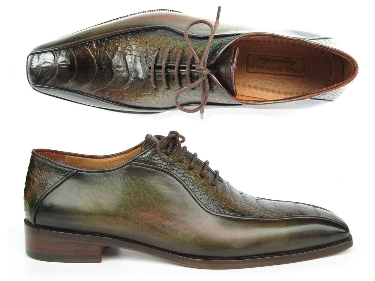 Paul Parkman Green Genuine Ostrich Leg Bicycle Toe Oxfords (Id94dlgrn) Shoes by Paul Parkman – Don't Panic Shoes