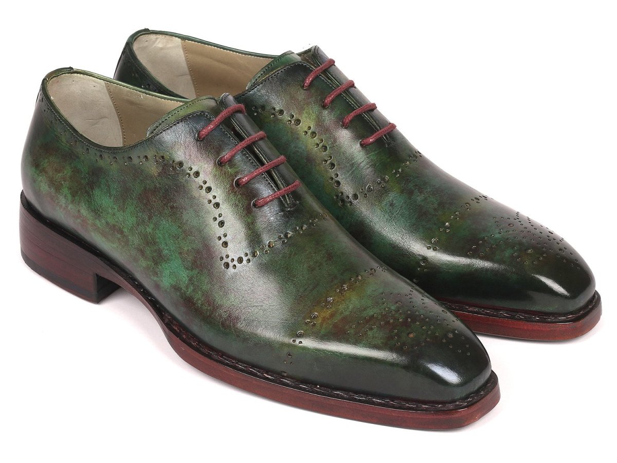 Paul Parkman Green Marble Patina Goodyear Welted Oxfords (Id56grn37) by Paul Parkman – Don't Panic Shoes