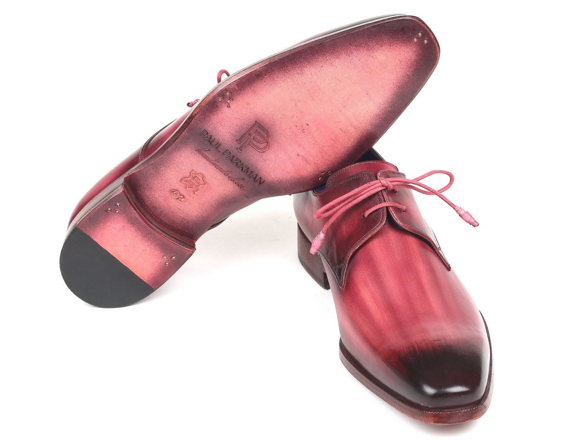 Paul Parkman HAnd - PaInted Derby Shoes in Pink and Purple Shoes by Paul Parkman – Don't Panic Shoes