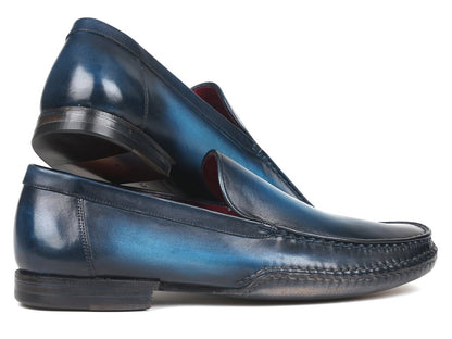 Paul Parkman Hand - Sewn Moccasins Blue (IdMc649 - Blu) by Paul Parkman – Don't Panic Shoes