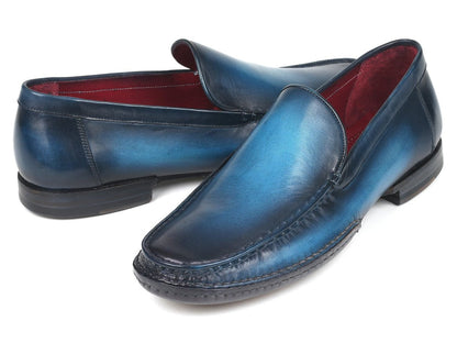 Paul Parkman Hand - Sewn Moccasins Blue (IdMc649 - Blu) by Paul Parkman – Don't Panic Shoes