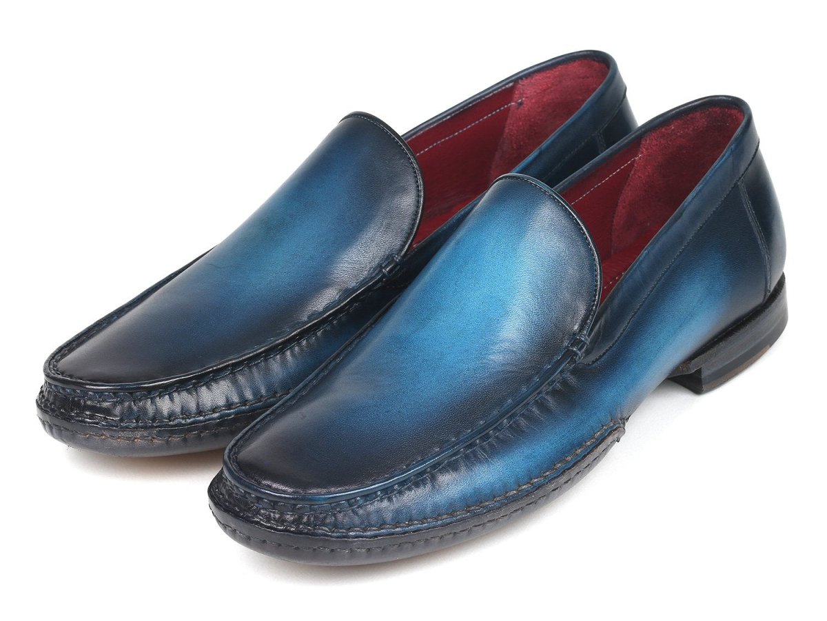 Paul Parkman Hand - Sewn Moccasins Blue (IdMc649 - Blu) by Paul Parkman – Don't Panic Shoes