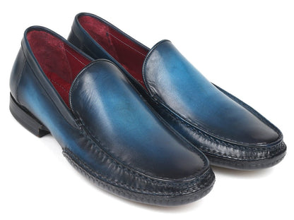 Paul Parkman Hand - Sewn Moccasins Blue (IdMc649 - Blu) by Paul Parkman – Don't Panic Shoes