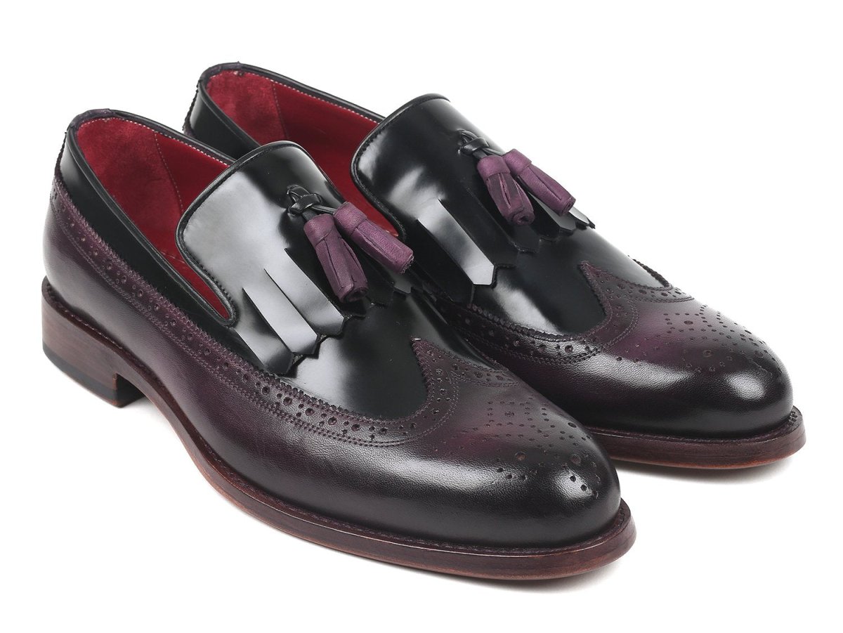 Paul Parkman Kiltie Tassel Loafer Black And Purple (IdKt92px) by Paul Parkman – Don't Panic Shoes