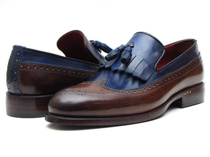 Paul Parkman Kiltie Tassel Loafer Dark Brown And Navy (IdKt44bn) by Paul Parkman – Don't Panic Shoes