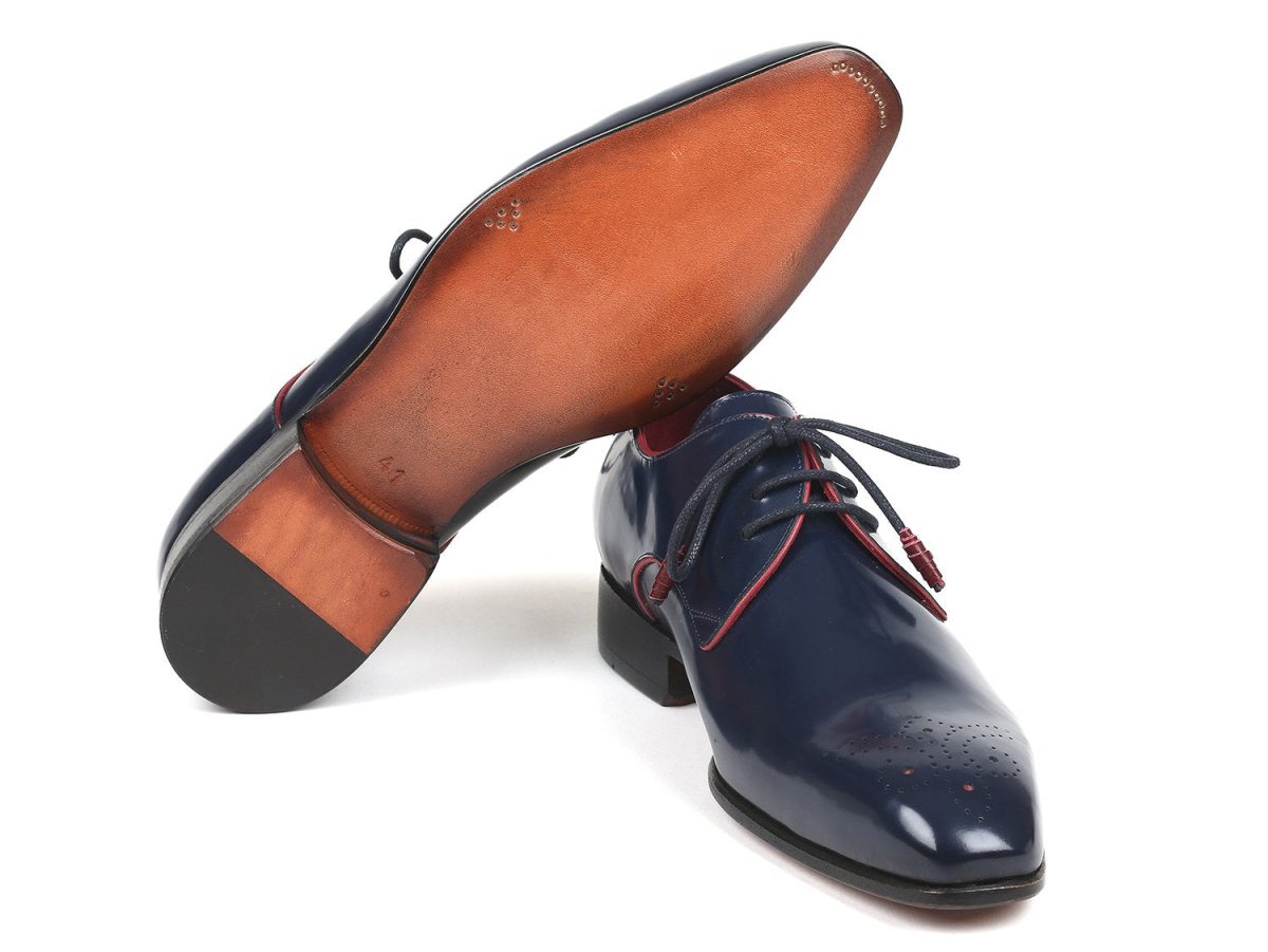Paul Parkman Medallion Toe Derby Shoes In Navy Shoes by Paul Parkman – Don't Panic Shoes