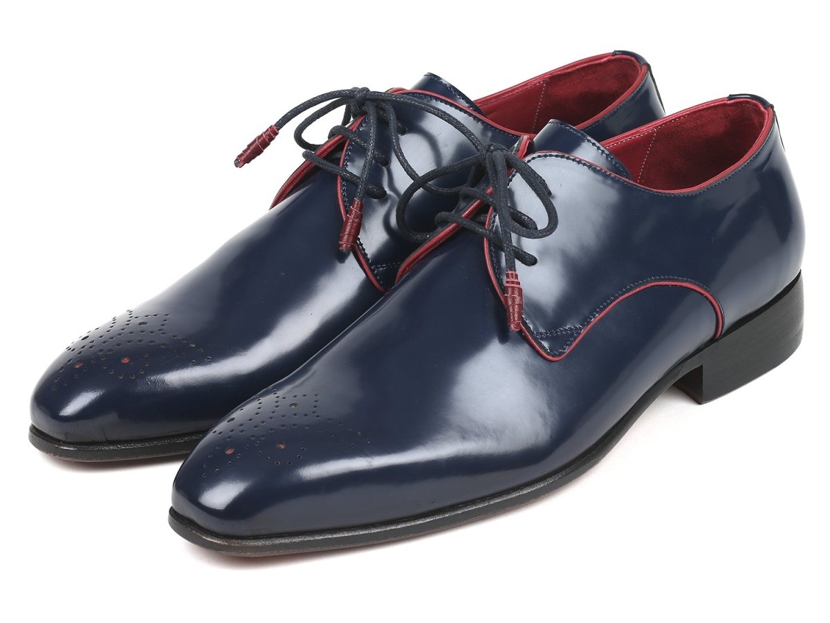 Paul Parkman Medallion Toe Derby Shoes In Navy Shoes by Paul Parkman – Don't Panic Shoes