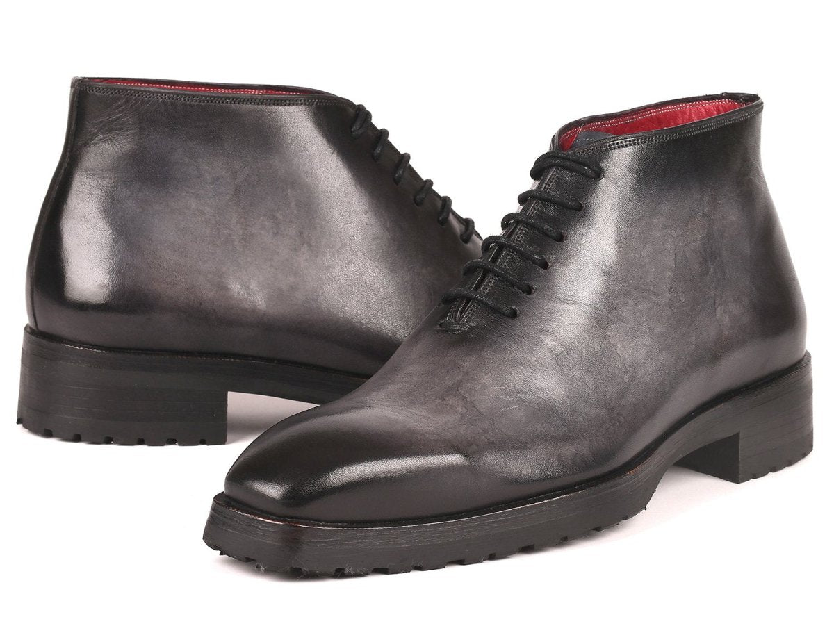 Paul Parkman Men's Ankle Boots In Gray Burnished Shoes by Paul Parkman – Don't Panic Shoes