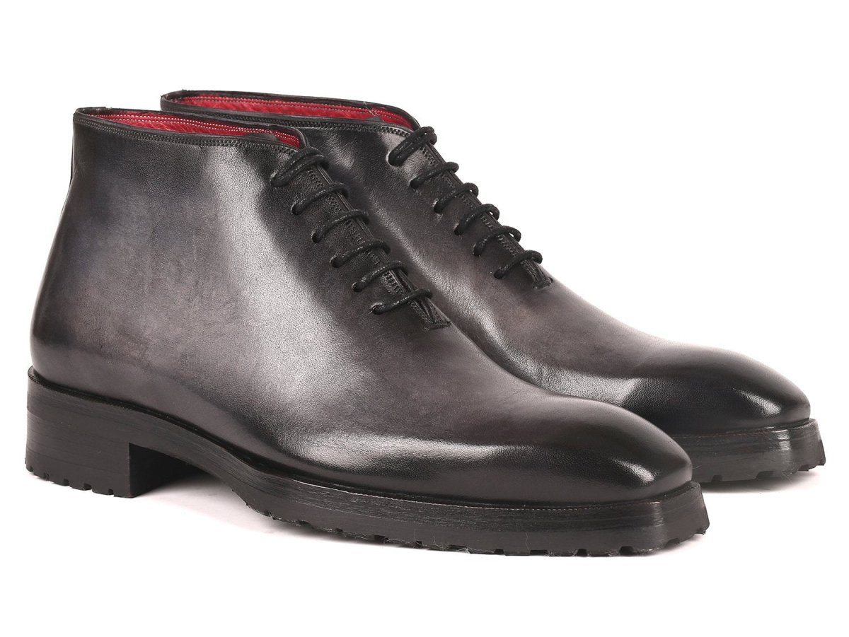 Paul Parkman Men's Ankle Boots In Gray Burnished Shoes by Paul Parkman – Don't Panic Shoes