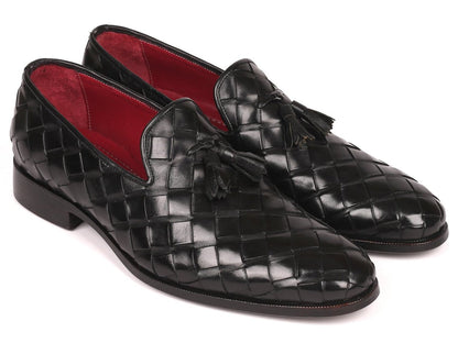 Paul Parkman Men's Big Braided Tassel Loafers Black (Id6623 - Blk) by Paul Parkman – Don't Panic Shoes