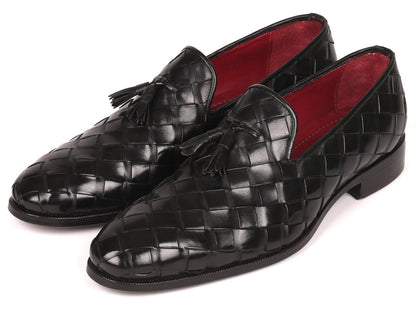 Paul Parkman Men's Big Braided Tassel Loafers Black (Id6623 - Blk) by Paul Parkman – Don't Panic Shoes
