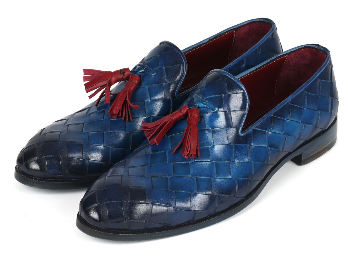 Paul Parkman Men's Big Braided Tassel Loafers Blue (Id6623 - Blu) Shoes by Paul Parkman – Don't Panic Shoes