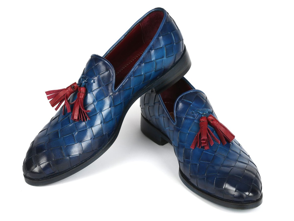 Paul Parkman Men's Big Braided Tassel Loafers Blue Shoes by Paul Parkman – Don't Panic Shoes