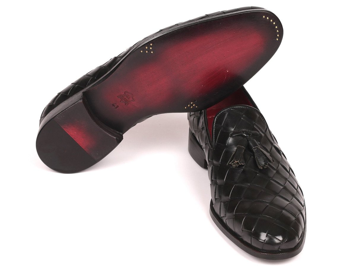 Paul Parkman Men's Big Braided Tassel Loafers In Black Shoes by Paul Parkman – Don't Panic Shoes