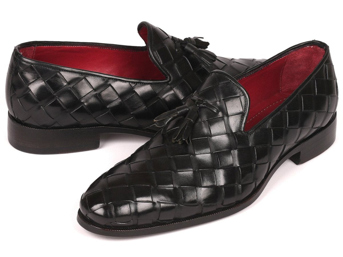 Paul Parkman Men's Big Braided Tassel Loafers In Black Shoes by Paul Parkman – Don't Panic Shoes