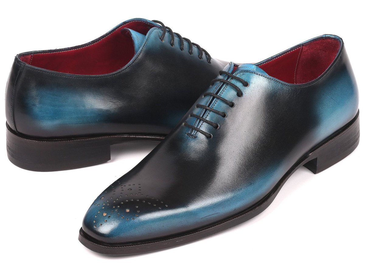 Paul Parkman Men's Black And Blue Wholecut Oxfords (IdKr884blu) by Paul Parkman – Don't Panic Shoes