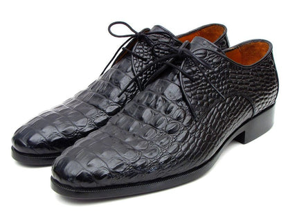 Paul Parkman Men's Black Crocodile Embossed Calfskin Derby Shoes (Id1438blk) by Paul Parkman – Don't Panic Shoes