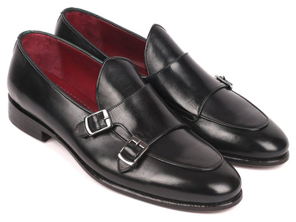 Paul Parkman Men's Black Double Monkstrap Shoes (IdHt82blk) by Paul Parkman – Don't Panic Shoes