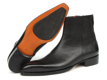 Paul Parkman Men's Black Floater Leather Side Zipper Boots (IdBt6499 - Blk) Shoes by Paul Parkman – Don't Panic Shoes