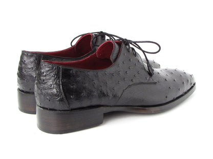 Paul Parkman Men's Black Genuine Ostrich Derby Shoes (Id33b76 - Blk) Shoes by Paul Parkman – Don't Panic Shoes