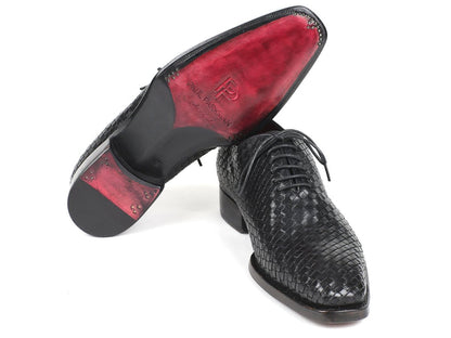 Paul Parkman Men's Black Woven Leather Oxfords (Id044wn86) by Paul Parkman – Don't Panic Shoes