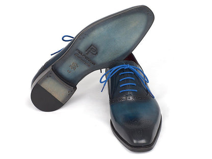 Paul Parkman Men's Blue And Navy Medallion Toe Oxfords (IdFs88va) by Paul Parkman – Don't Panic Shoes