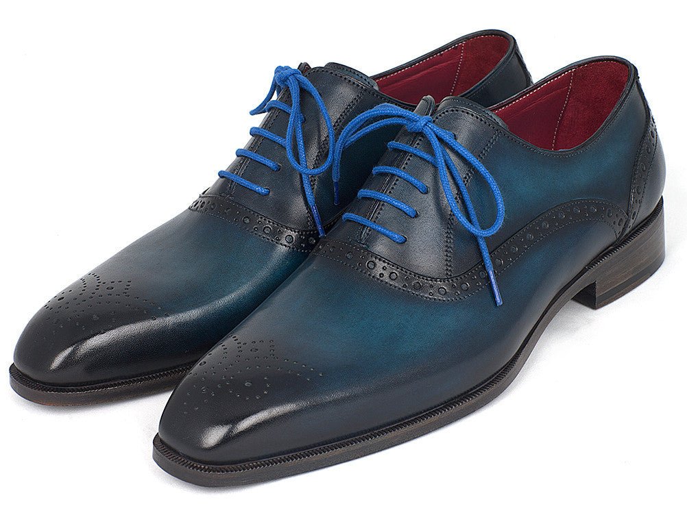 Paul Parkman Men's Blue And Navy Medallion Toe Oxfords (IdFs88va) by Paul Parkman – Don't Panic Shoes